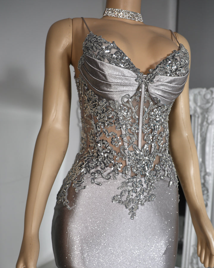 The Gia Glitter Lace Gown