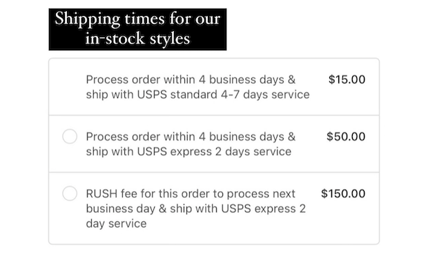 Upgrade from Standard 4-7 days shipping to EXPRESS 2 day service