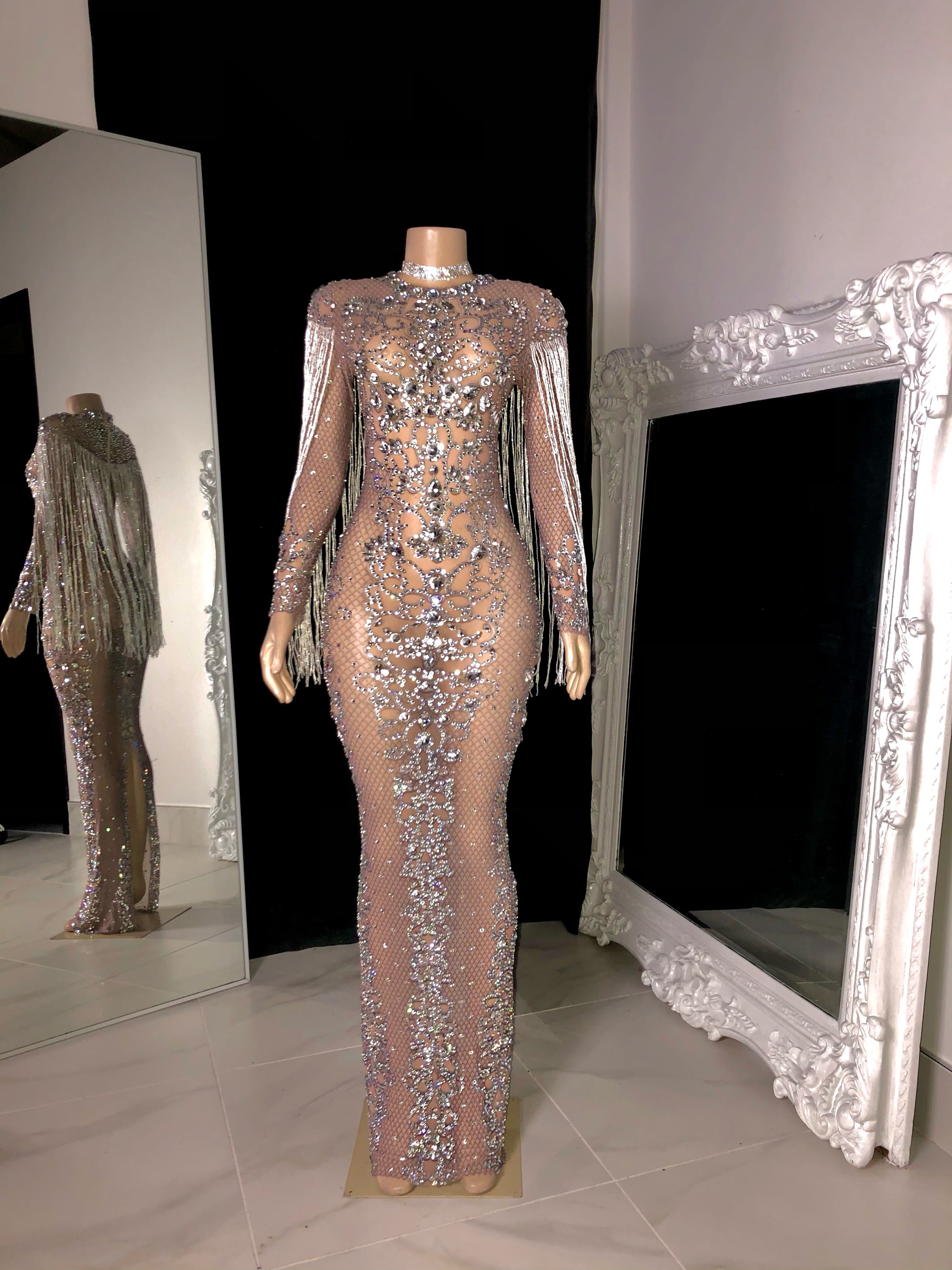 Xenia Strapless Rhinestone Gown