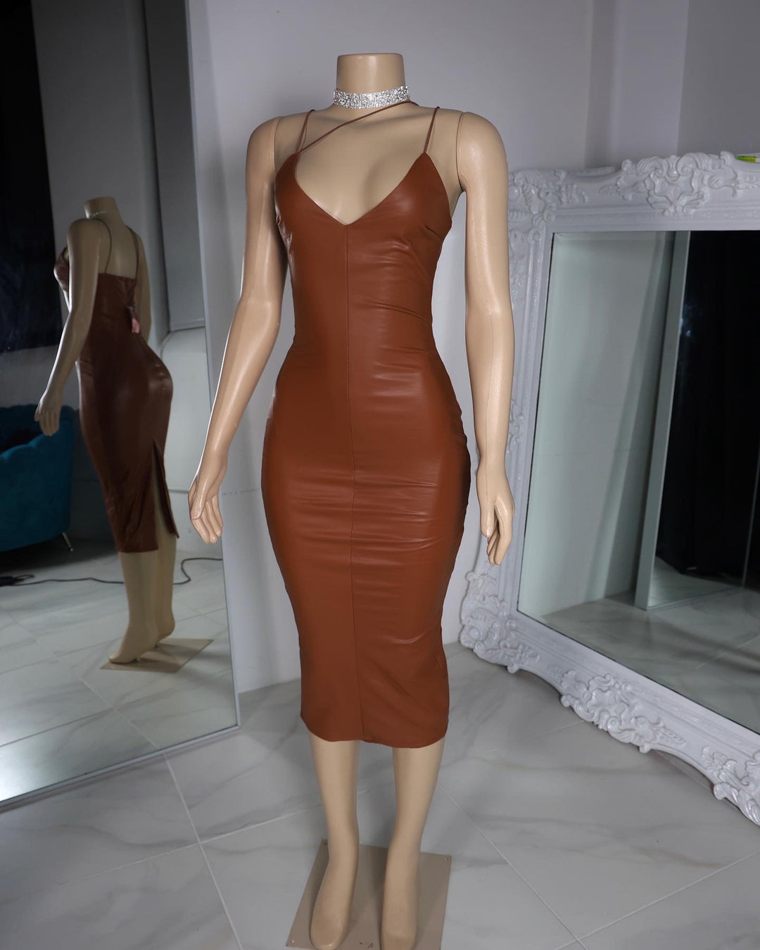 The Tara Faux Leather Dress