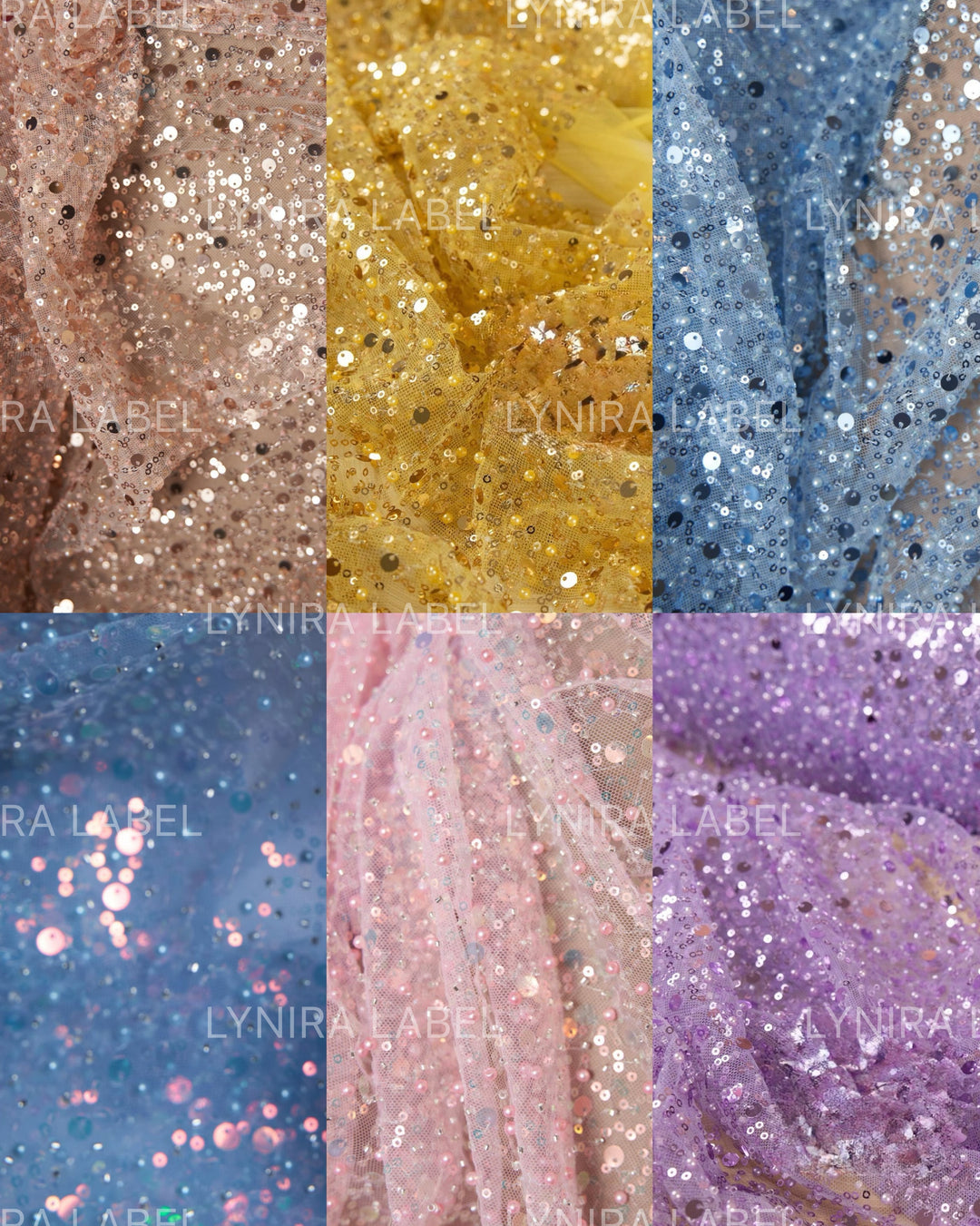 Sparkly Beaded Sequin Veil- 14 colors & 6 Lengths