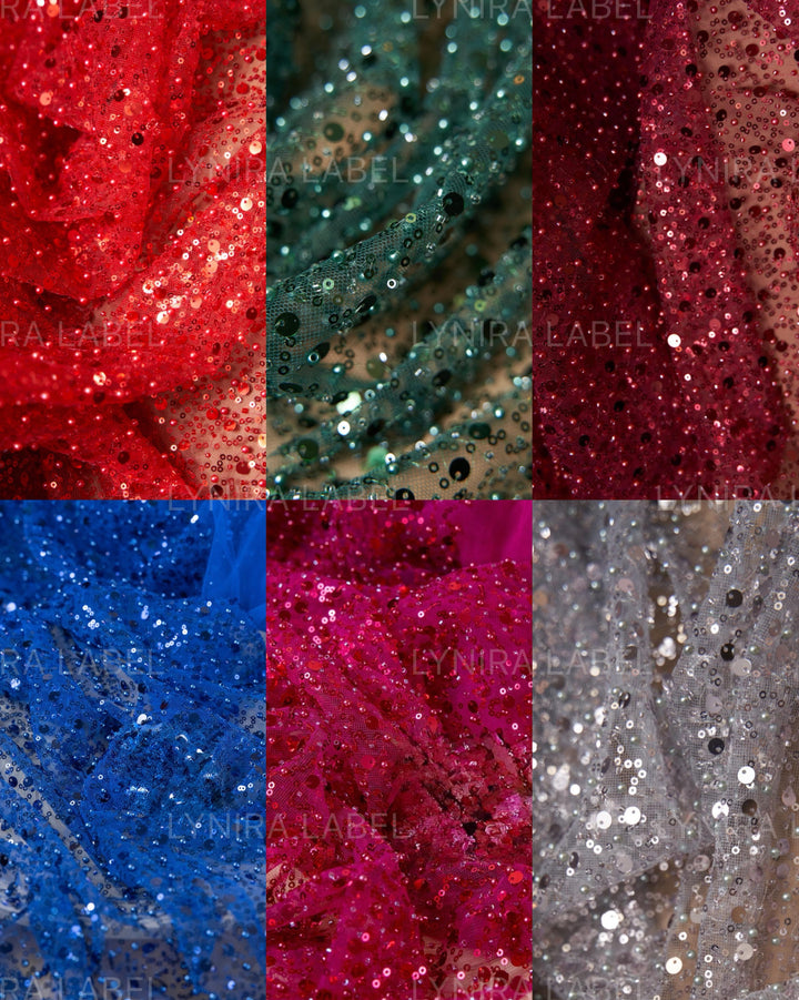 Sparkly Beaded Sequin Veil- 14 colors & 6 Lengths