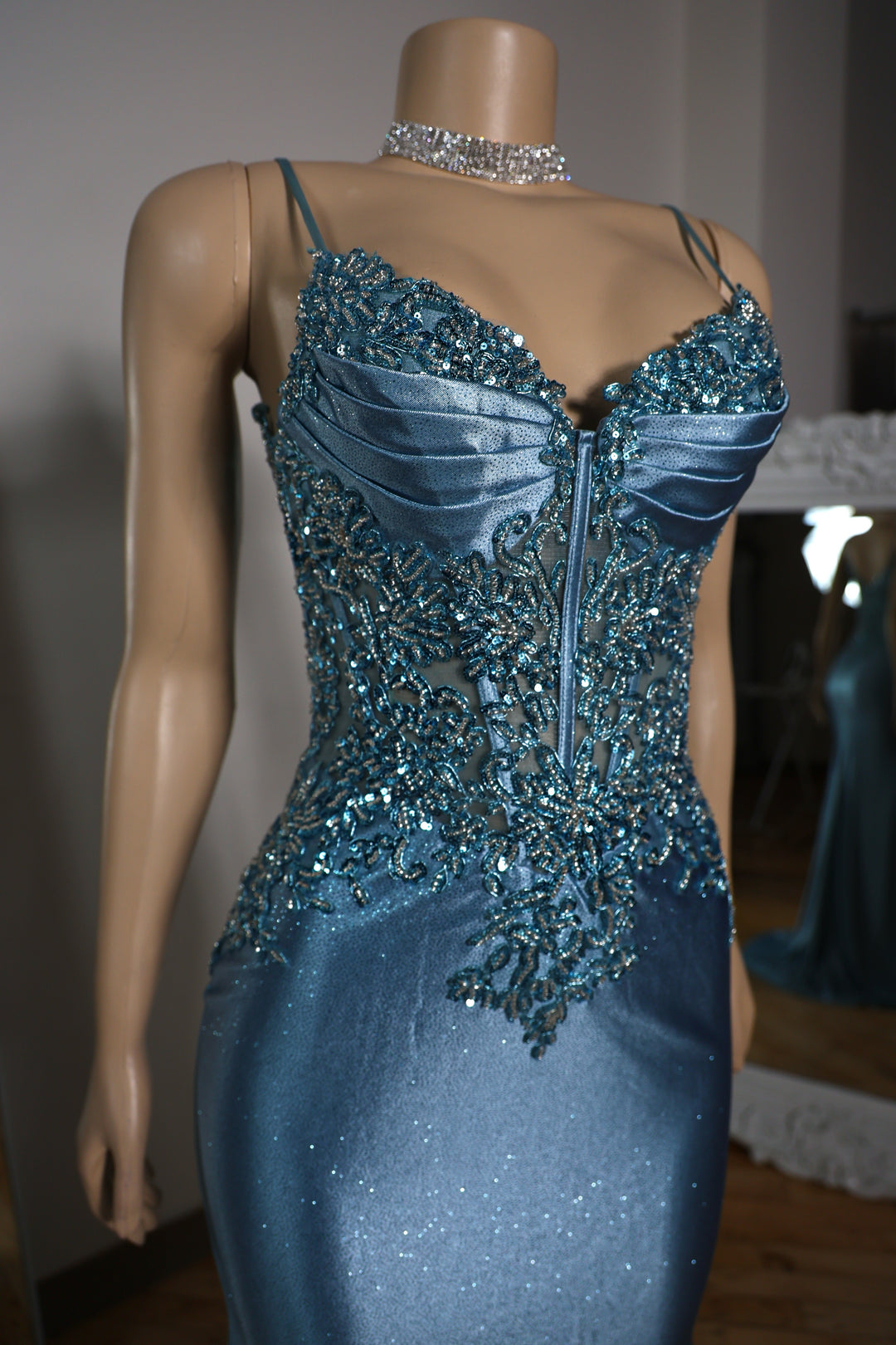 The Gia Glitter Lace Gown