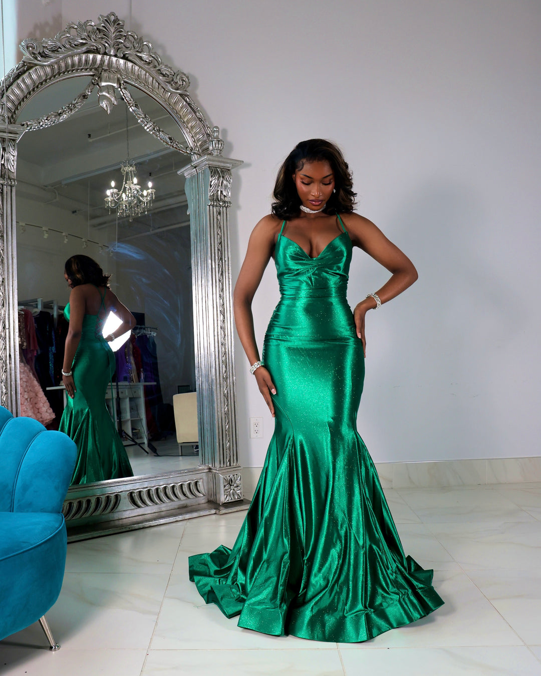 The Nadia Glitter Satin Gown Lynira Label The Nadia Glitter Satin Gown Lynira Label