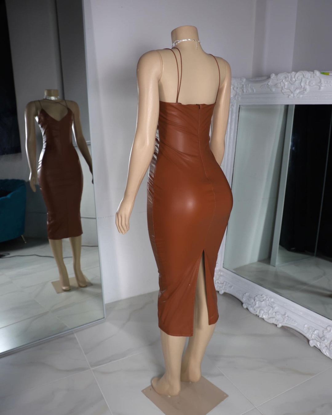The Tara Faux Leather Dress