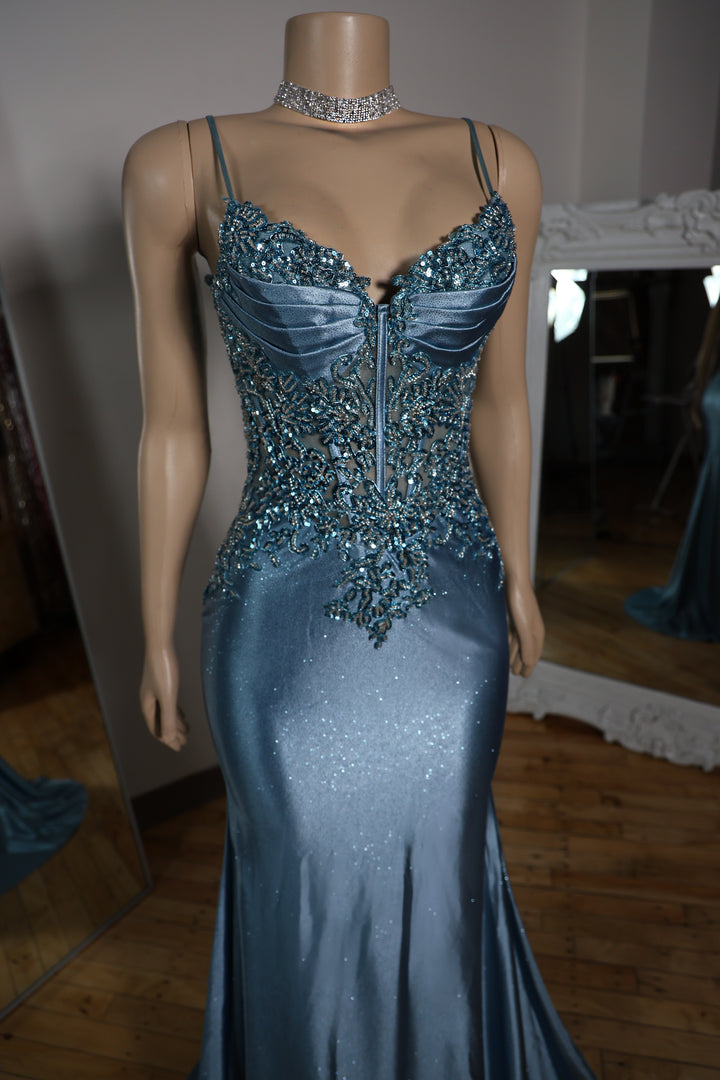 The Gia Glitter Lace Gown