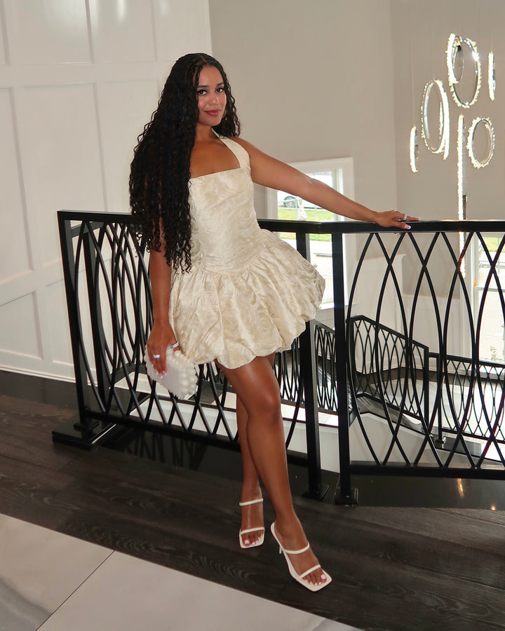 Rose Jacquard Bubble Dress