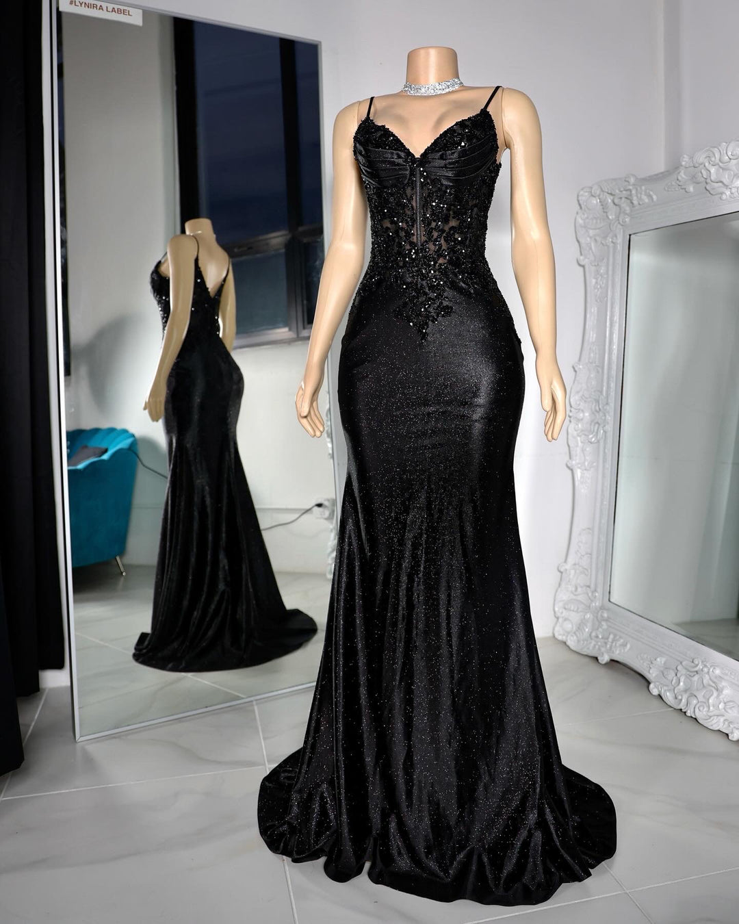 The Gia Glitter Lace Gown