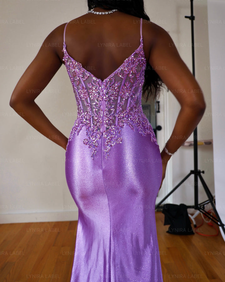The Gia Glitter Lace Gown