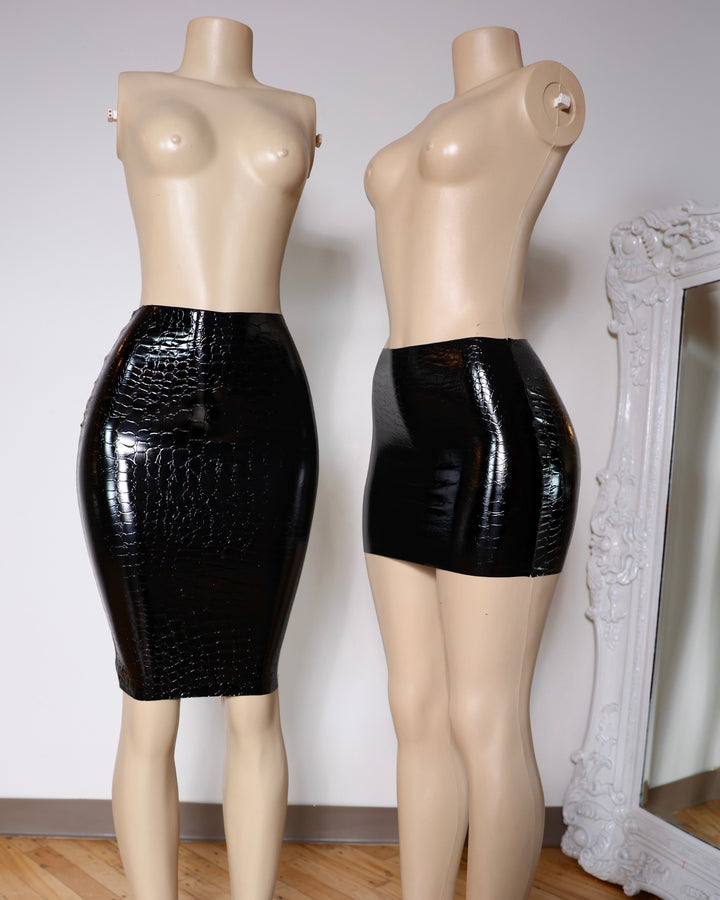 Croc Leather Skirt