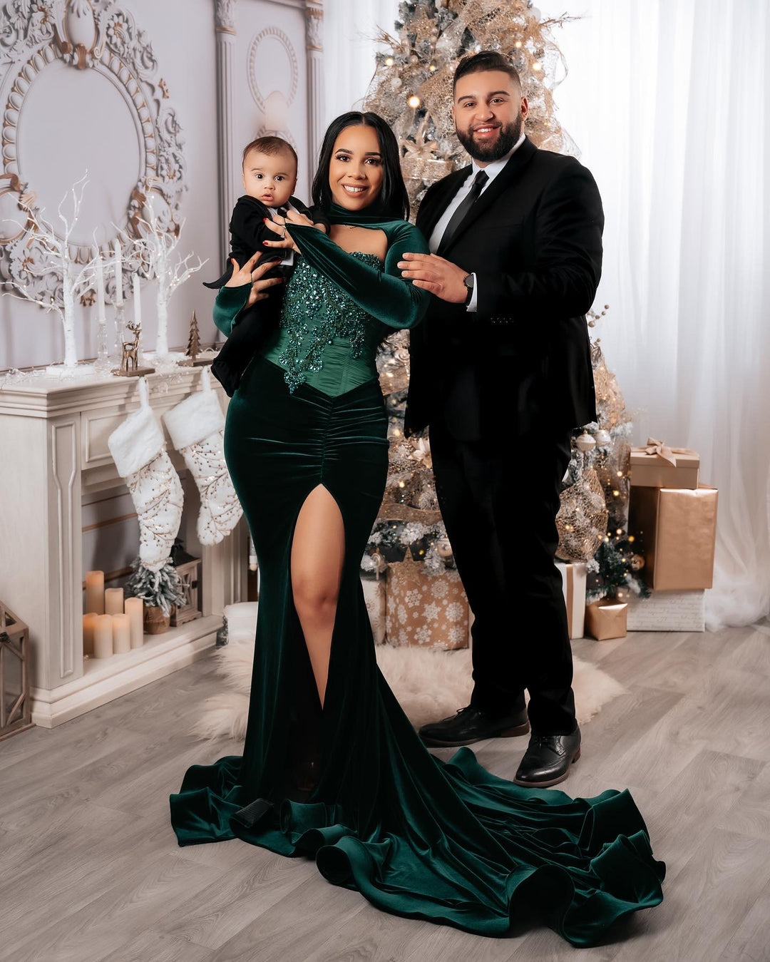 corset velvet dress Black Velvet Dress with Metallic Gold Corset & Gloves Walone LLC