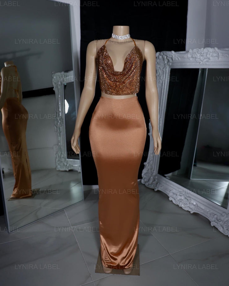 The Azariah Rhinestone Satin Set