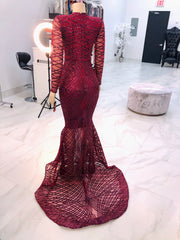 Sample : Burgundy Sequins Gown (4394453172308)