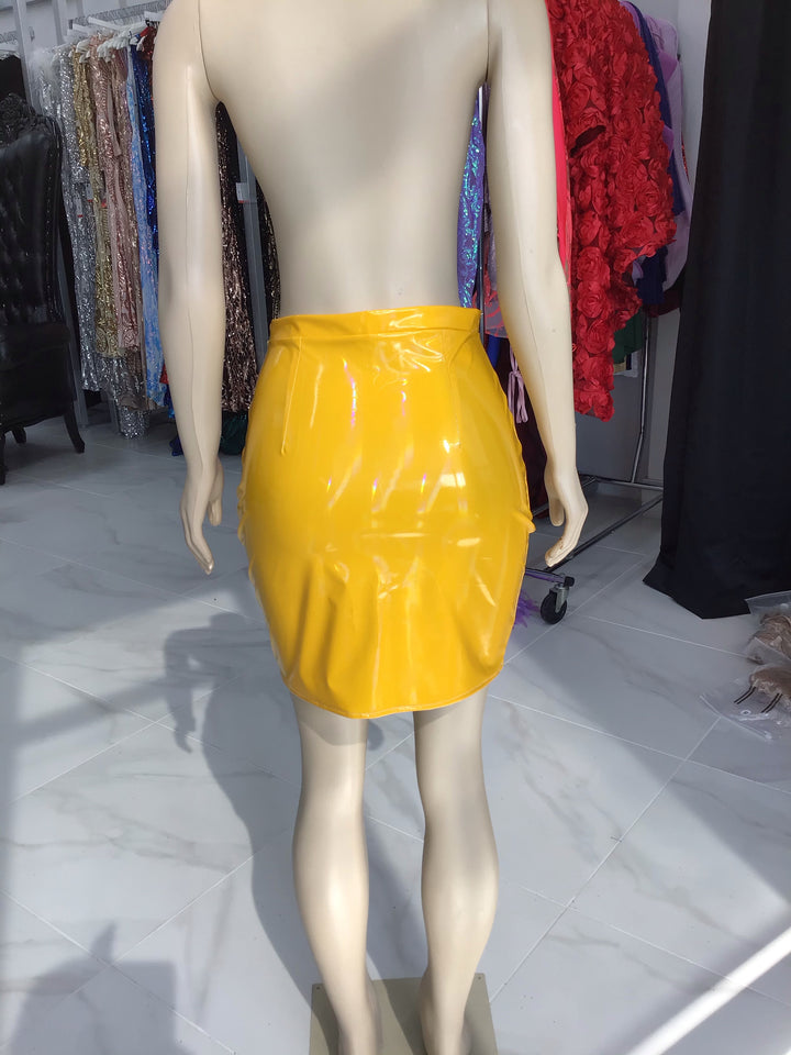Yellow Vinyl Skirt