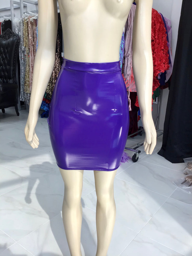 Purple Vinyl Skirt