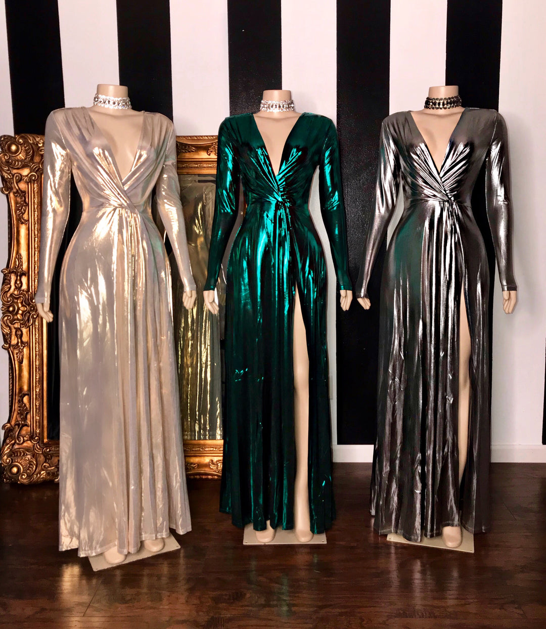 The MARIAH Metallic Gown (3706733002836)