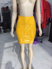 Yellow Vinyl Skirt