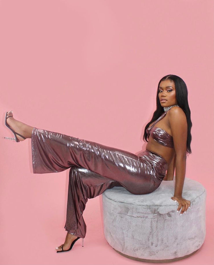 The LEIDY Metallic Pants Set