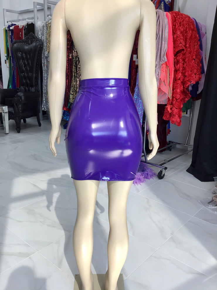 Purple Vinyl Skirt