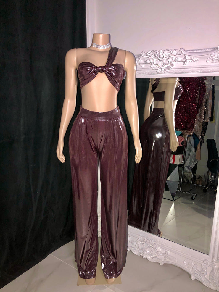 The LEIDY Metallic Pants Set