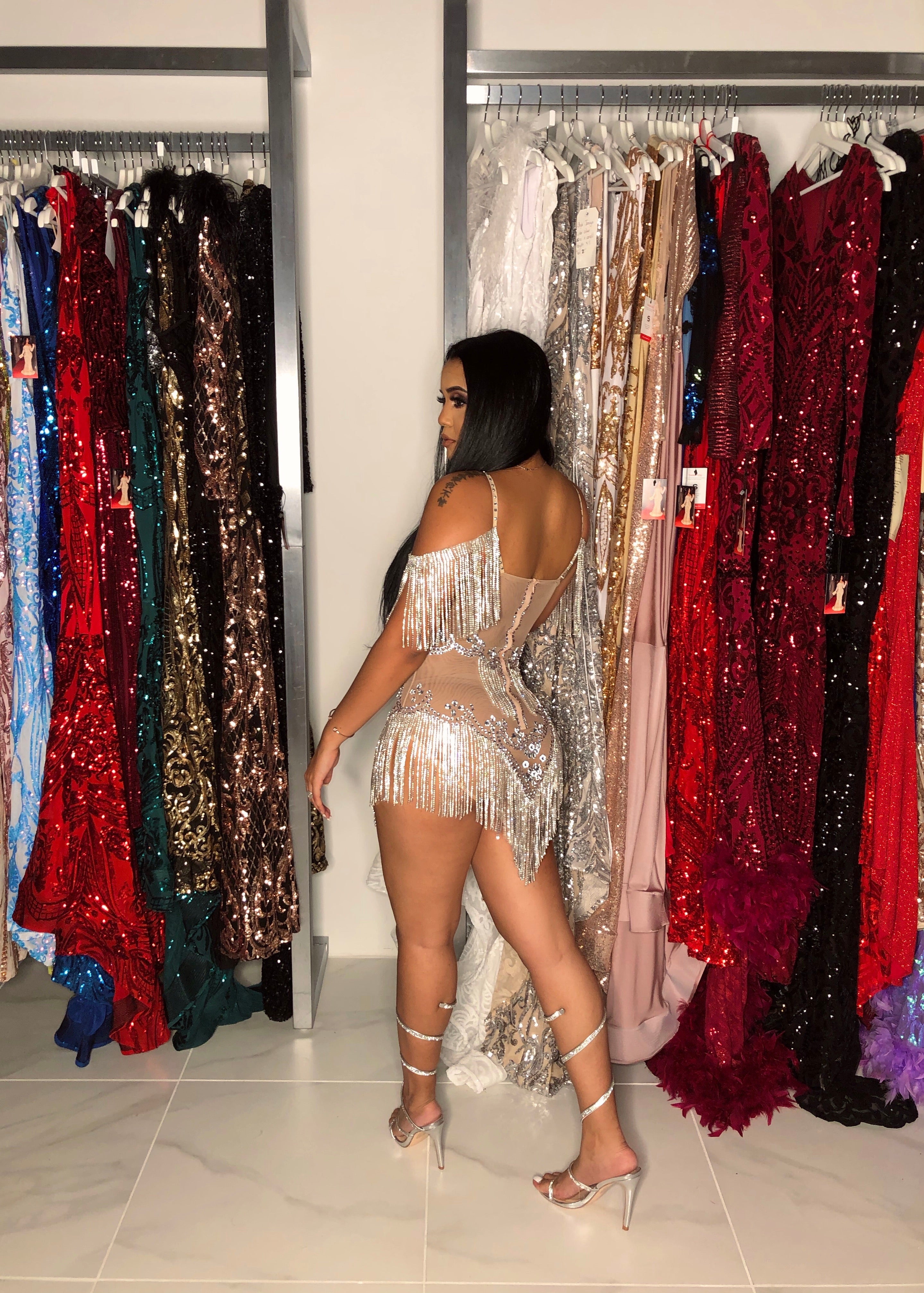 The LUXE Rhinestone Dress – Lynira Label