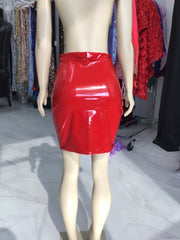 Red Vinyl Skirt