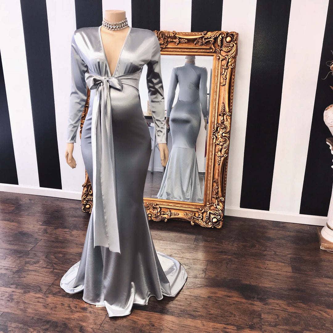 The JAYCE Maternity Satin Gown (121949585414)